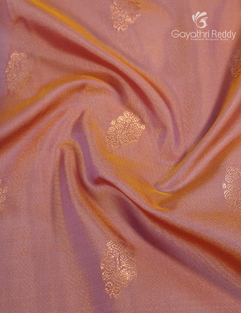 Semi Kanchipuram Art Silk Saree in Pastel Peach