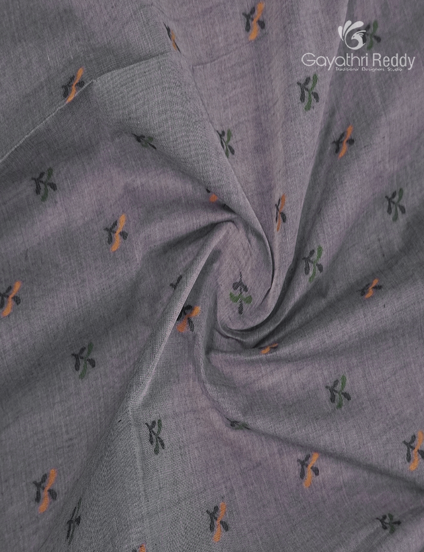 Jamdani Cotton Saree in Ash Grey