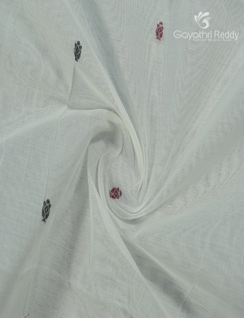 Pure Handloom Cotton Saree in Cream