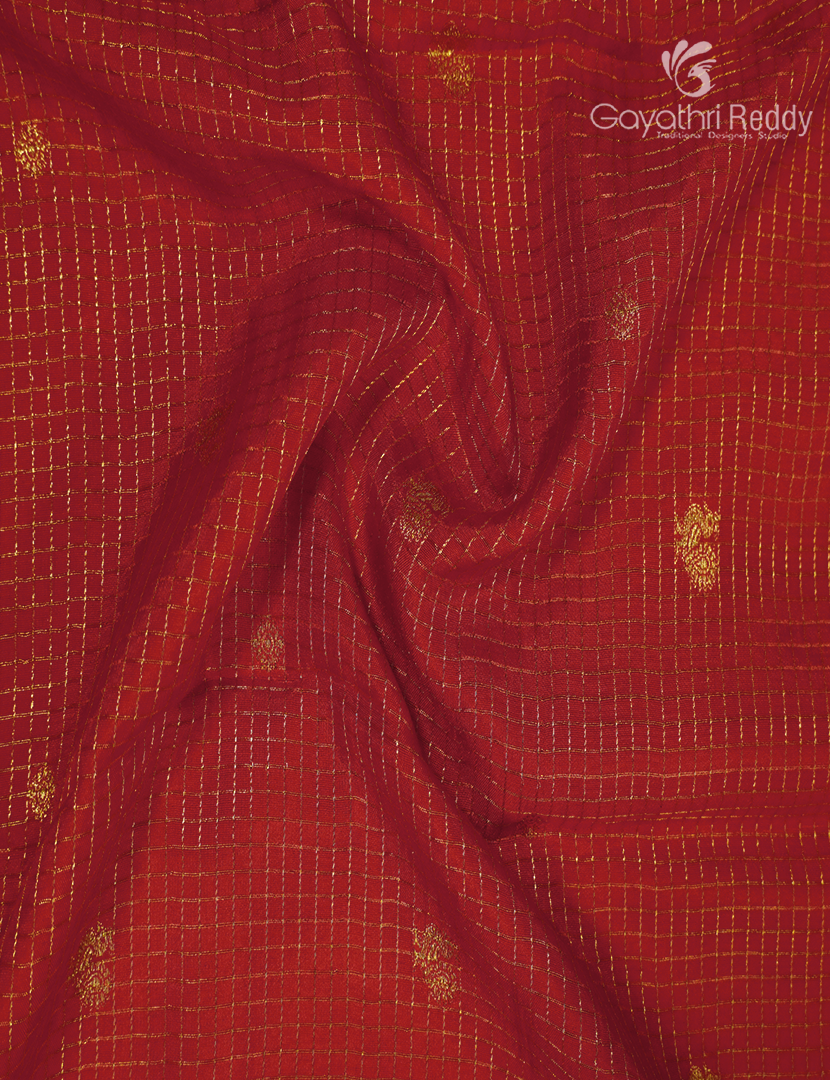 Semi Mysore Crepe Saree in Red