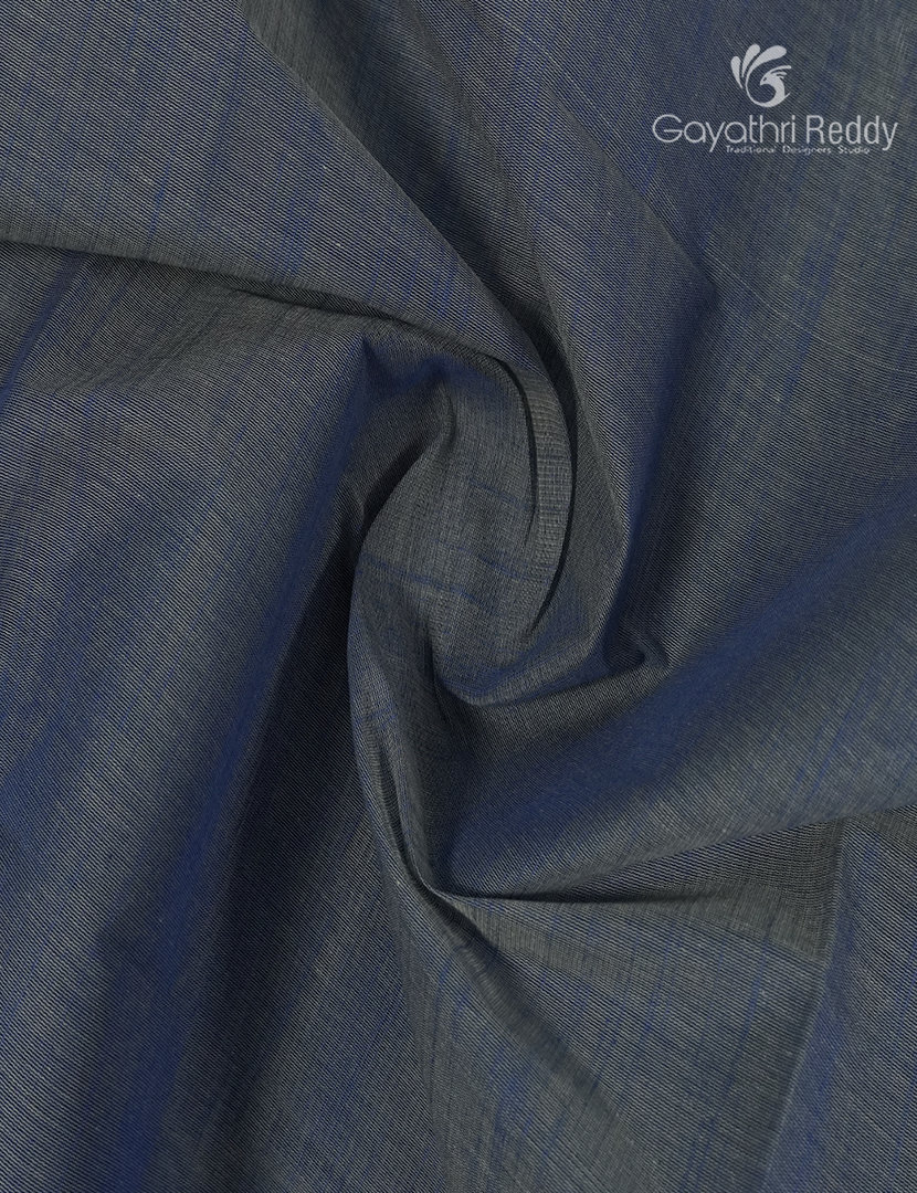Pure Handloom Cotton Saree in Deep Denim Grey