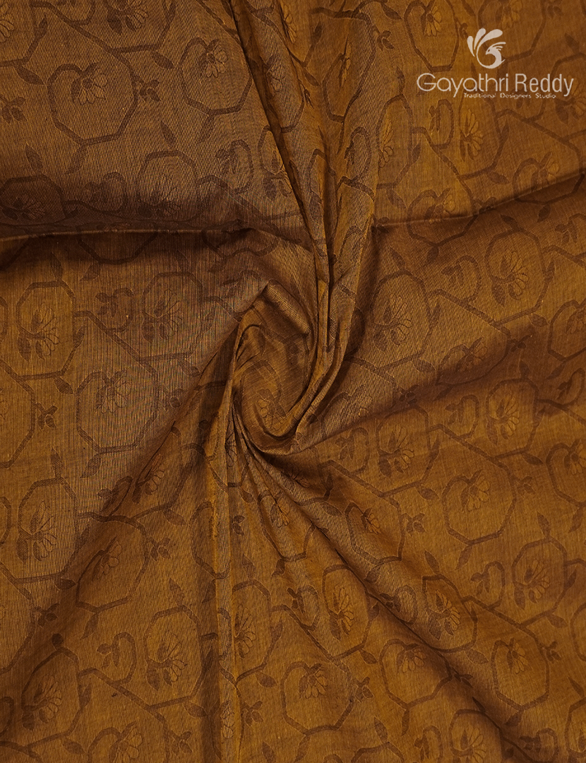 Pure Kanchi Cotton Saree in Mustard