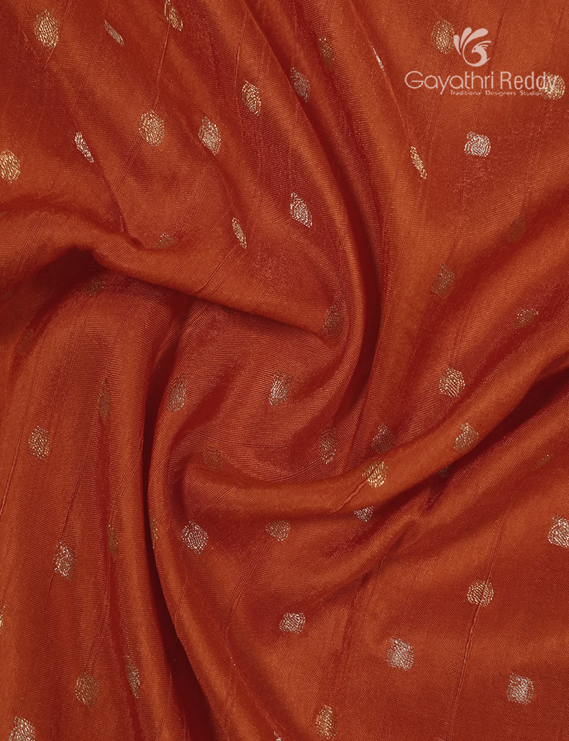 Semi Mysore Crepe Saree in Orange