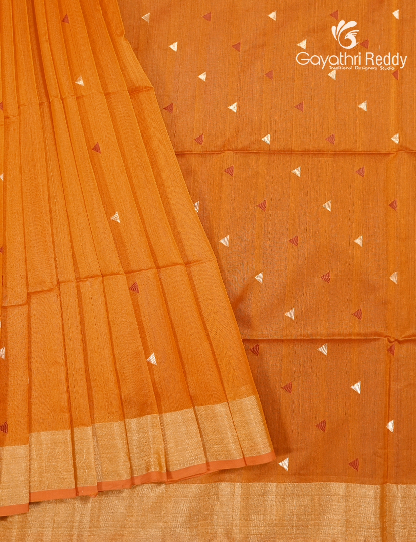 Pure Chanderi Sico Saree in Turmeric