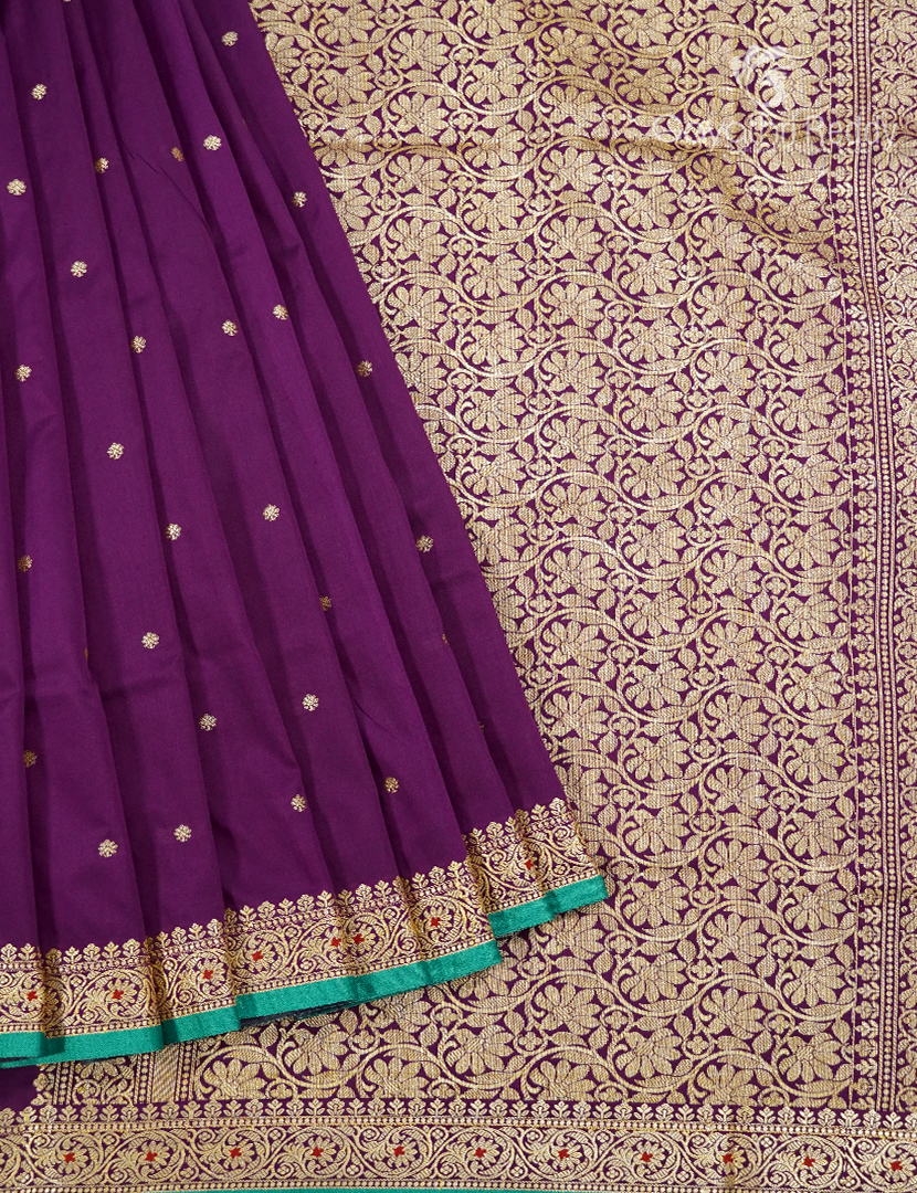Semi Katan silk Saree in Deep Purple