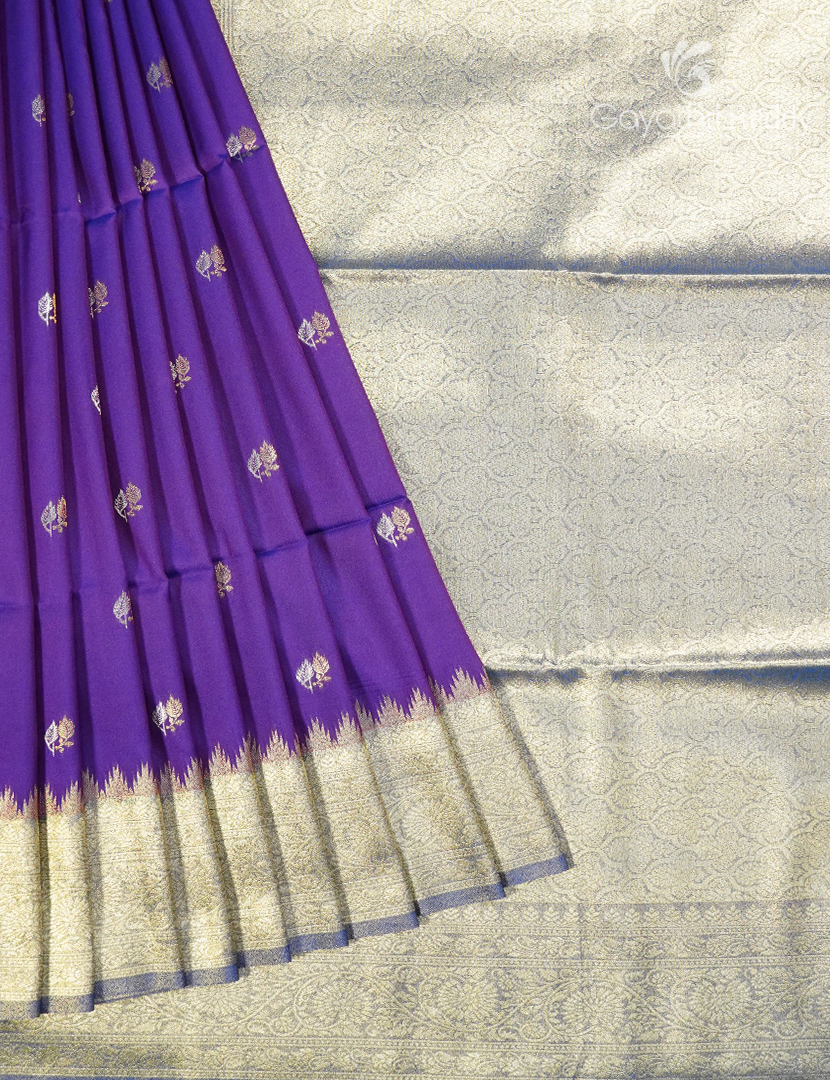 Semi Kanchipuram Art Silk Saree in Purple