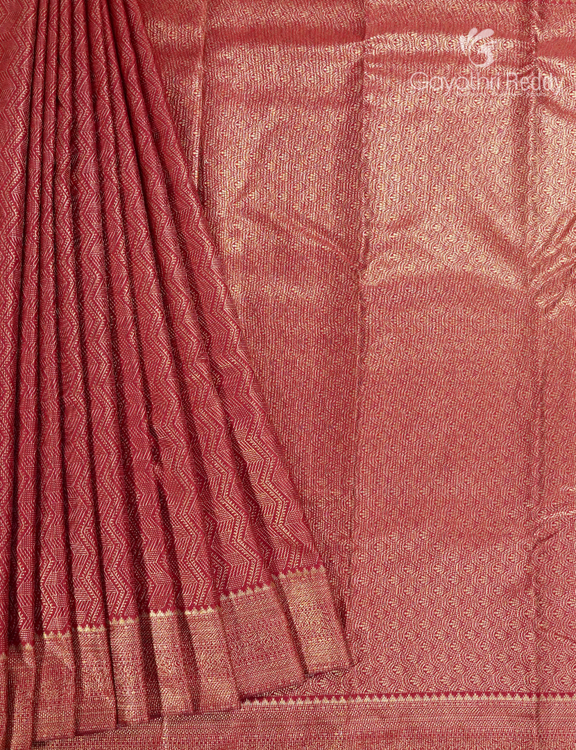 Semi Kanchipuram Silk Saree in Maroon Red