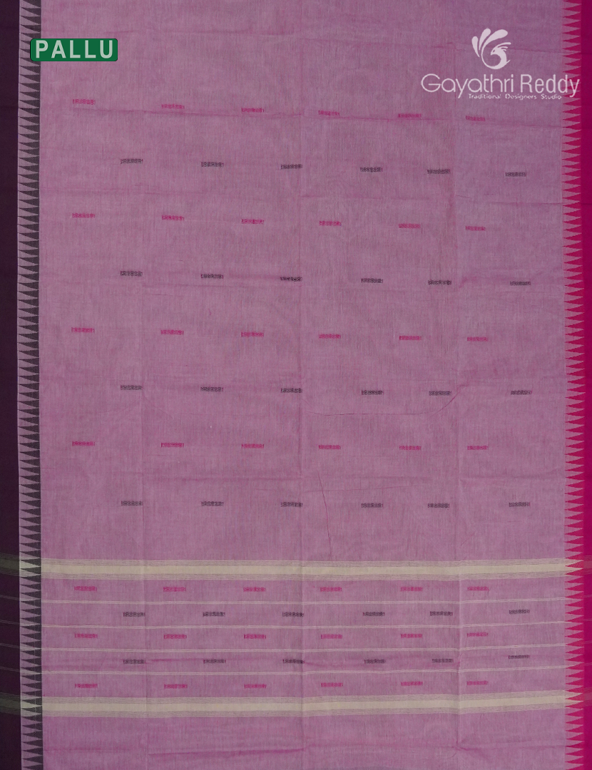 Pure Handloom Cotton Saree in Baby Pink