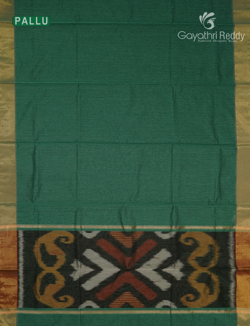 Semi Ikat Sico Saree in Sea Foam Green