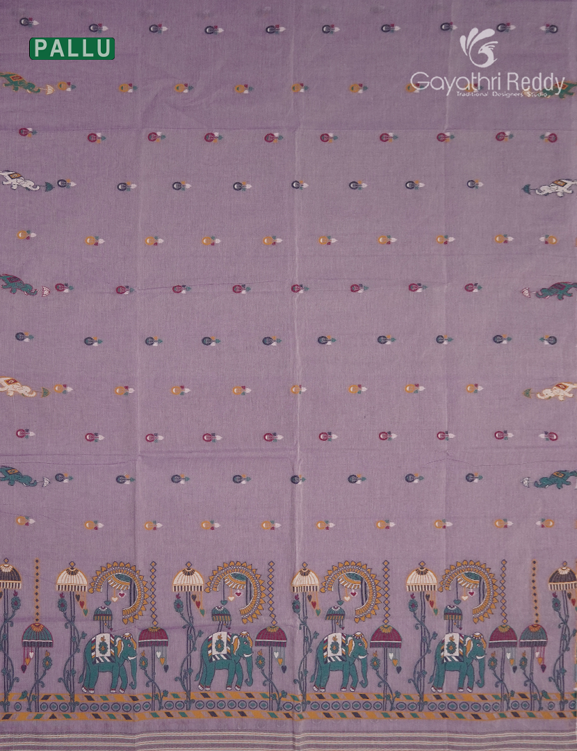 Jamdani Cotton Saree in Lilac