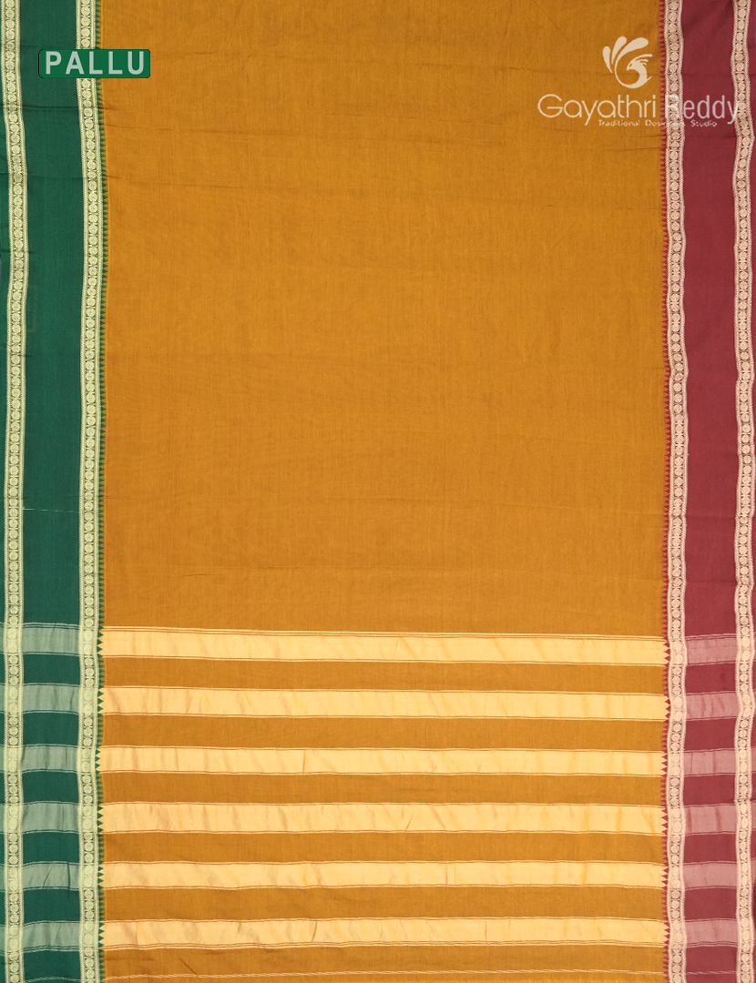 Pure Narayanpet Cotton Saree in Mustard