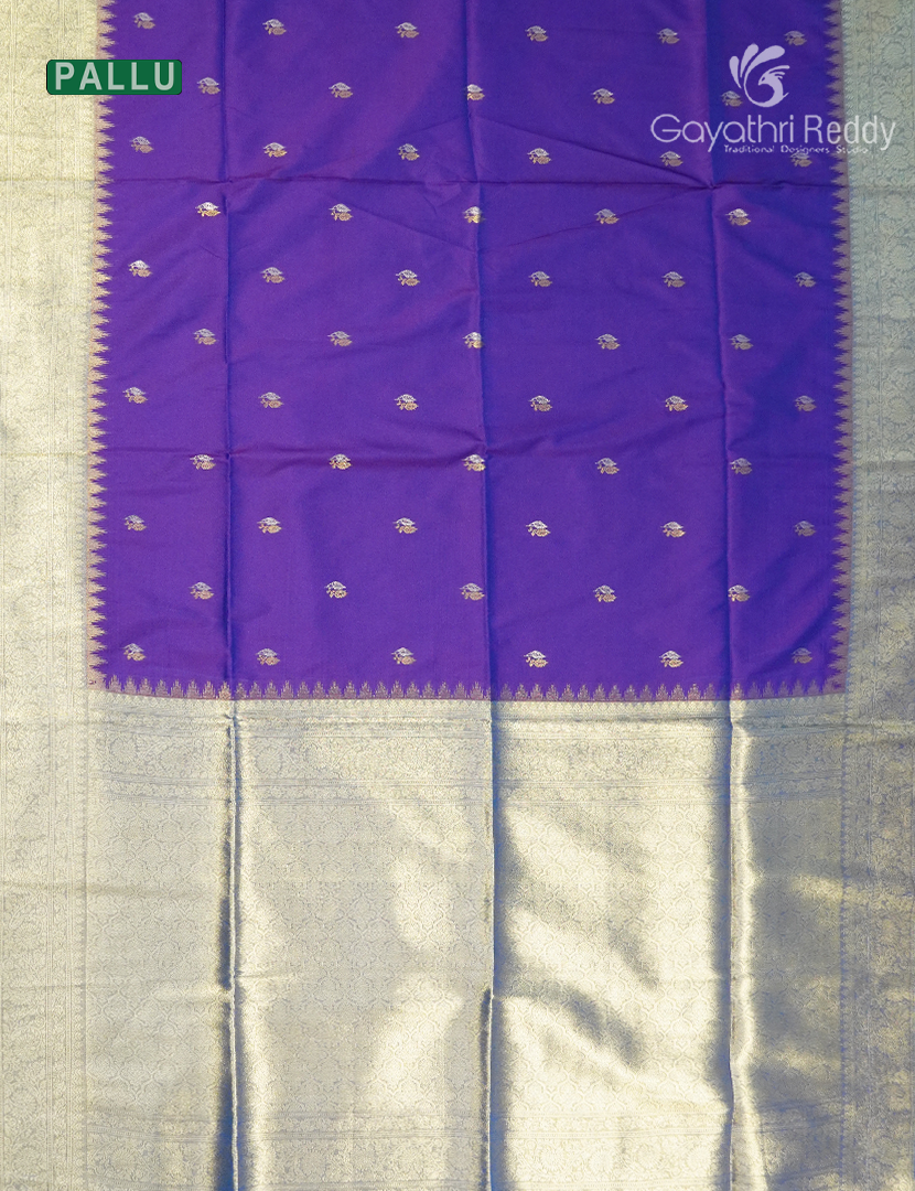 Semi Kanchipuram Art Silk Saree in Purple