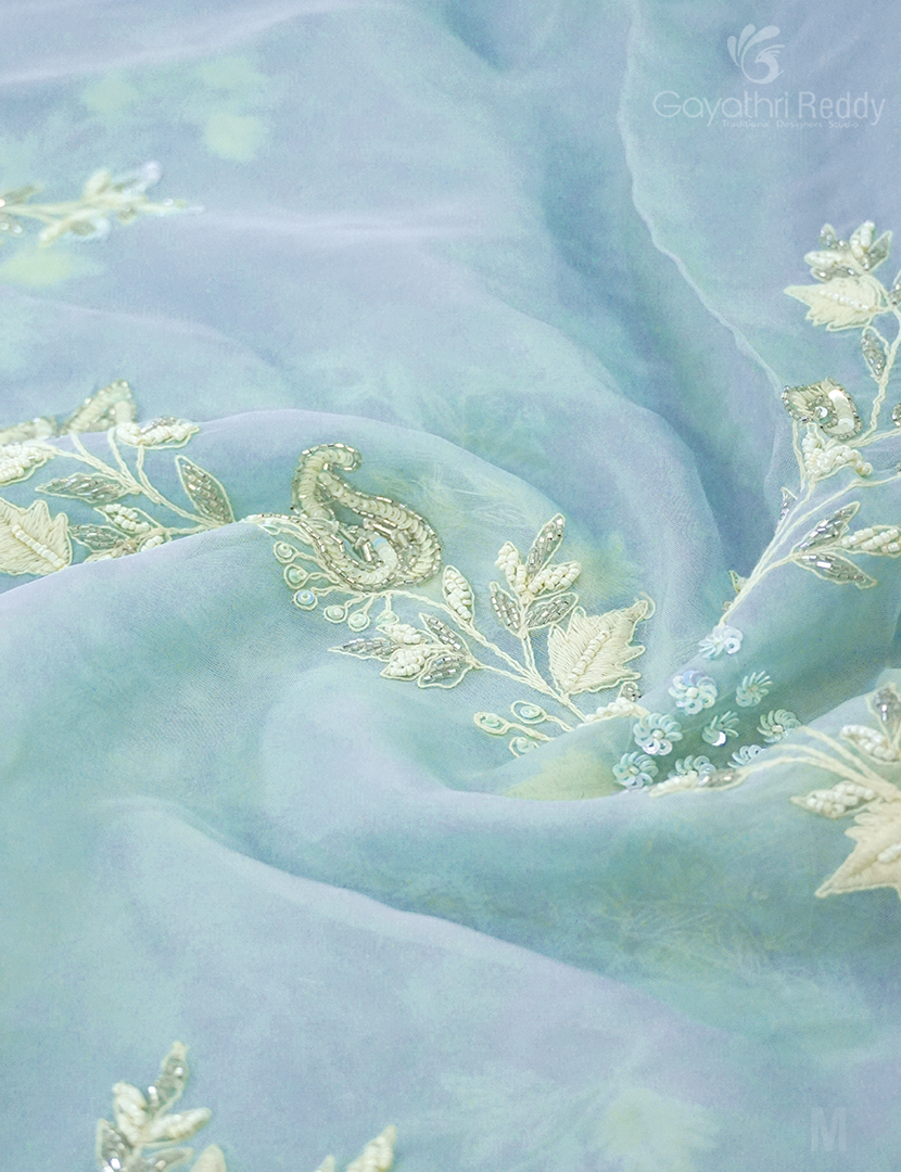 PURE ORGANZA CRAPE HANDWORK-FO673