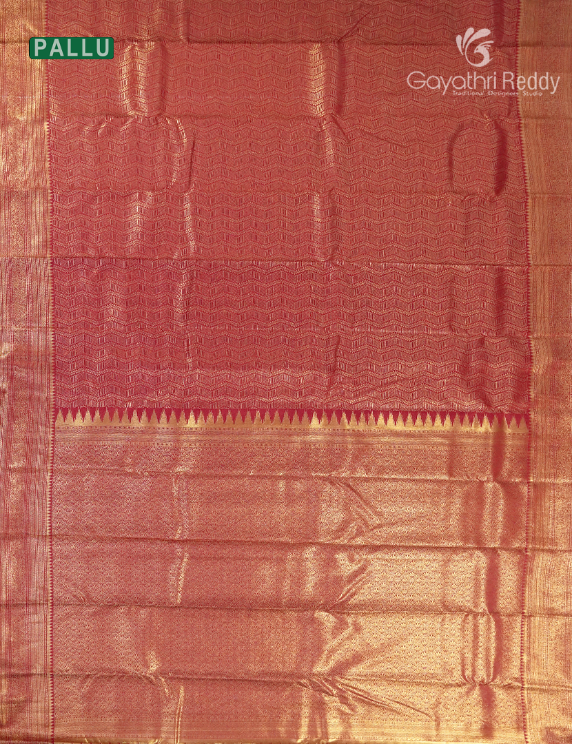Semi Kanchipuram Silk Saree in Maroon Red