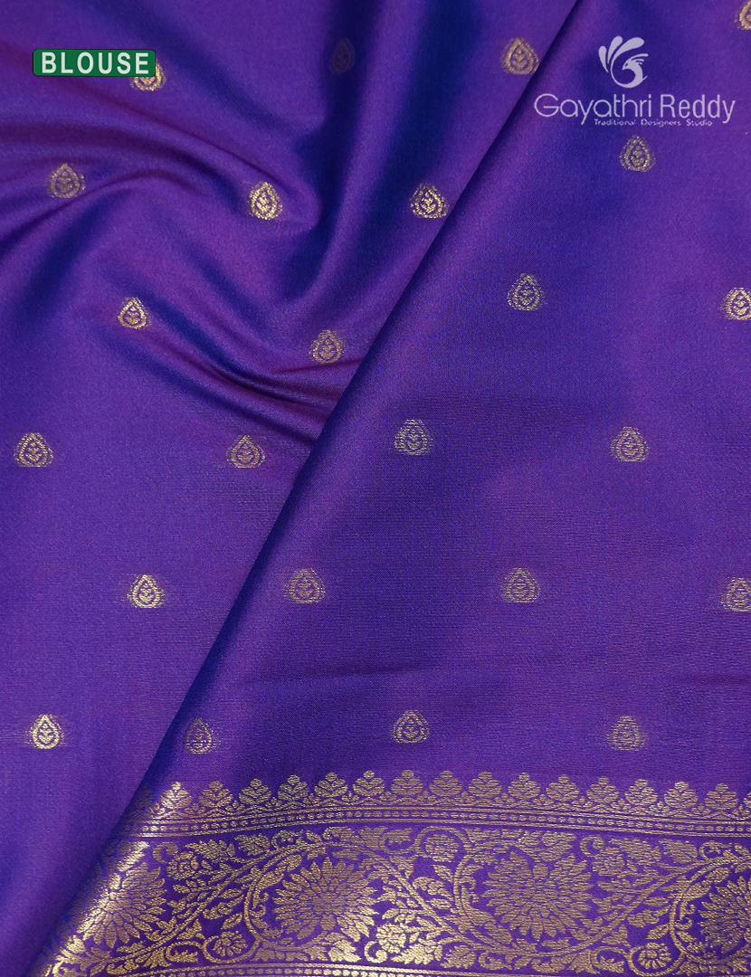 Semi Kanchipuram Art Silk Saree in Purple