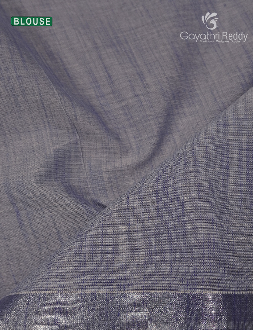 Pure Kanchi Cotton Printed Saree in Ivory and Grey