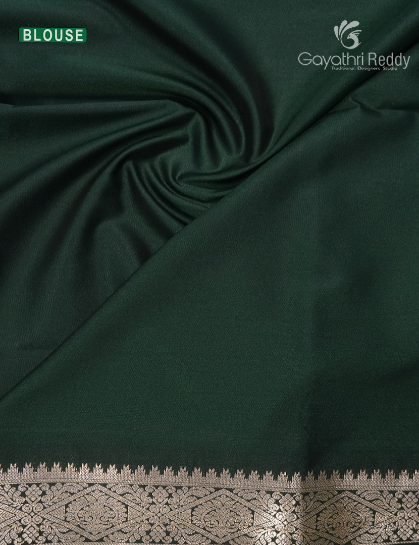 Soft Silk Saree in Deep Maroon and Deep Green