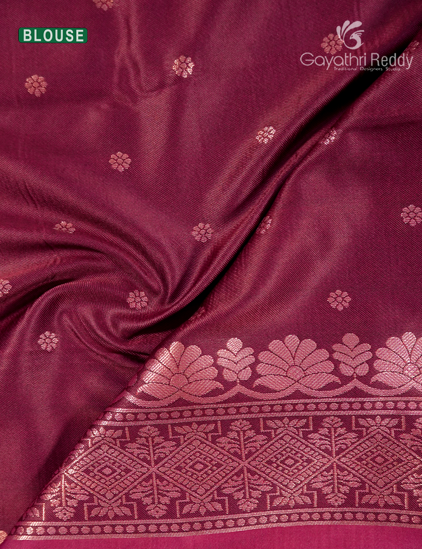 Semi Kanchipuram Art Silk Saree in Rani Pink