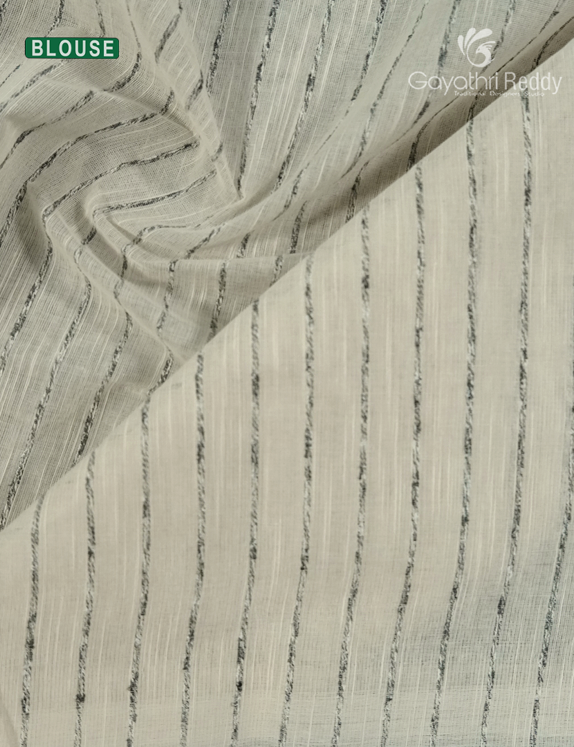 Pure Handloom Cotton Saree in Cream