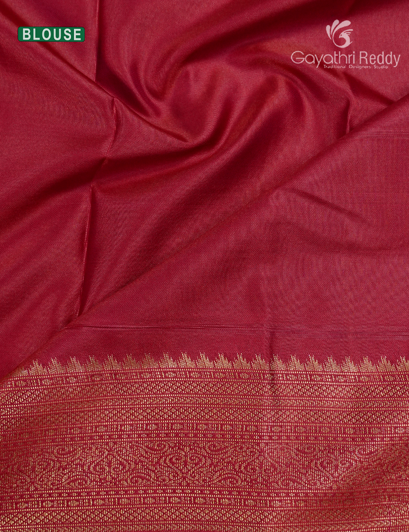Semi Kanchipuram Silk Saree in Maroon Red