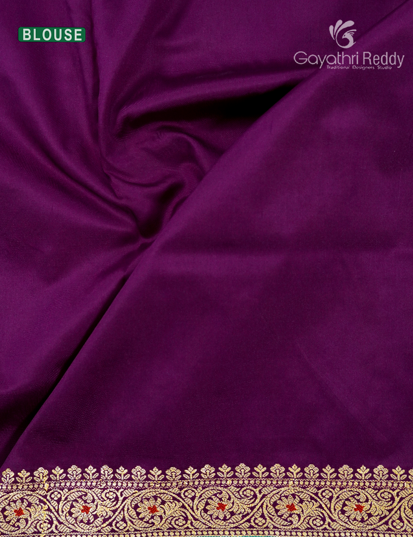 Semi Katan silk Saree in Deep Purple