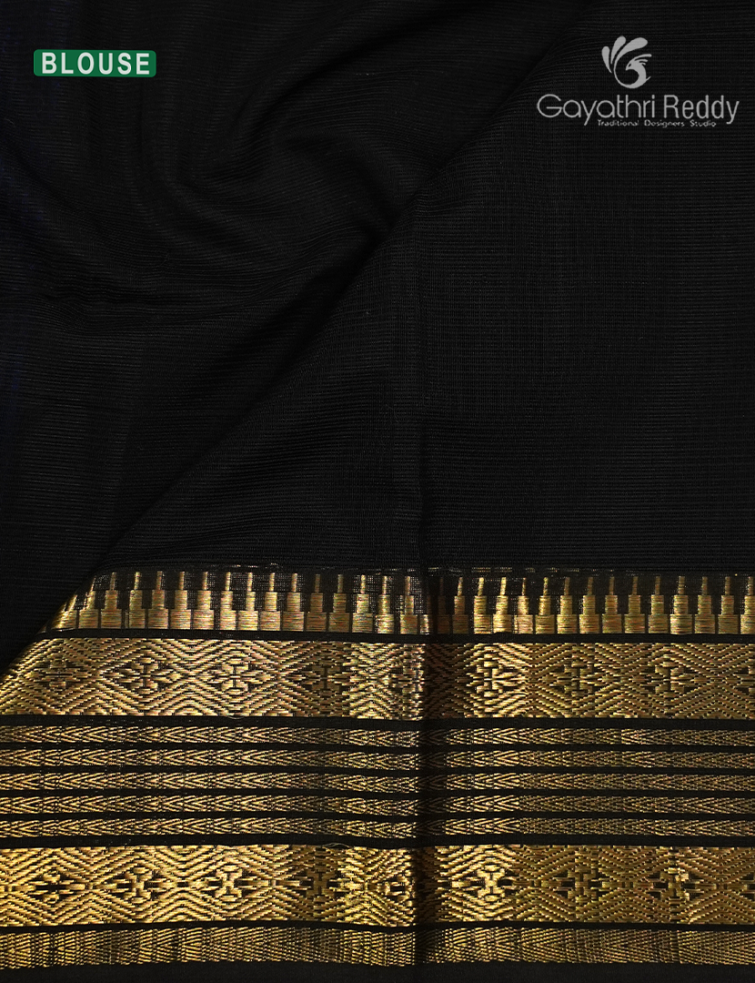 Pure Chanderi Sico Saree in Deep Navy Blue