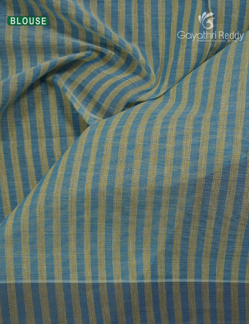 Pure Handloom Cotton Saree in Blue