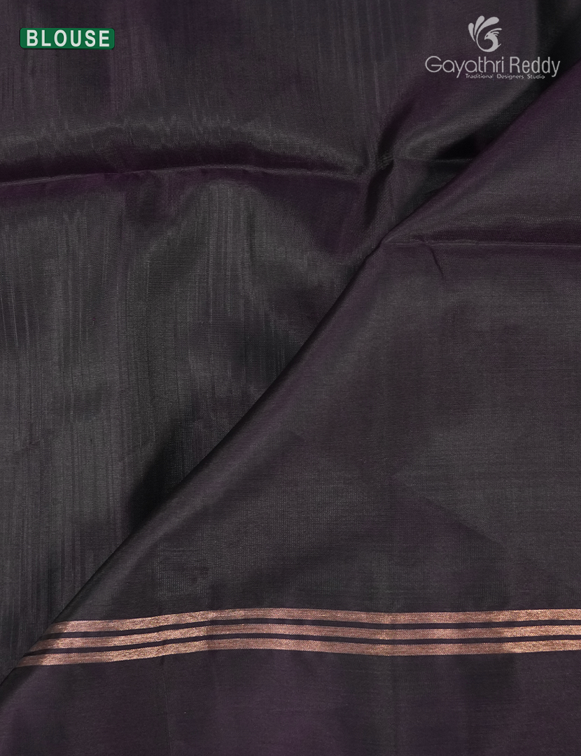 Light weight Kanchipuram Silk Saree in Burnt Orange and Deep Snuff