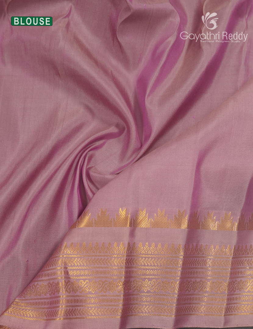 Pure Gadwal Silk Saree in Pastel Onion Pink