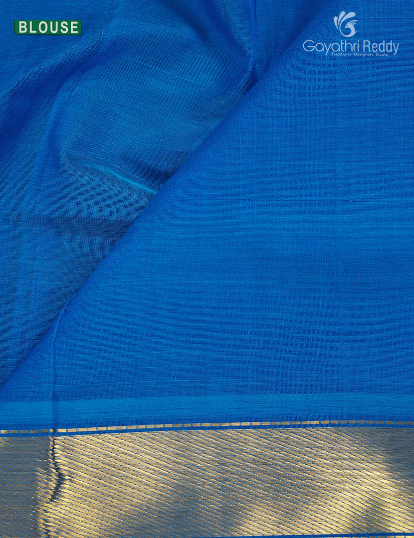 Pure Arani Sico Saree in Deep Blue and Sky Blue