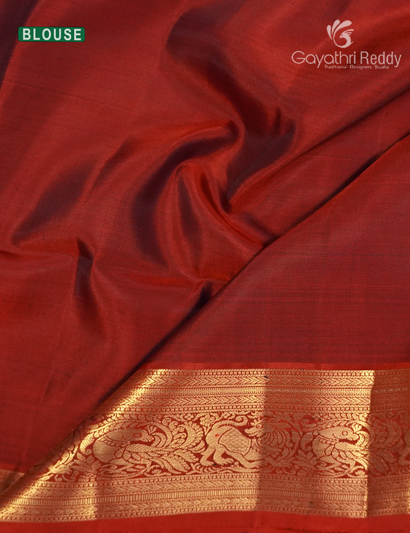 Pure Kanchipuram Soft Silk Saree and Blue and Red