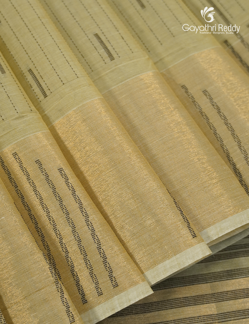 Pure Kanchi Cotton Saree in Beige