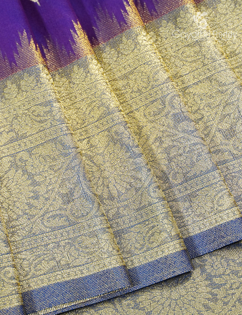 Semi Kanchipuram Art Silk Saree in Purple