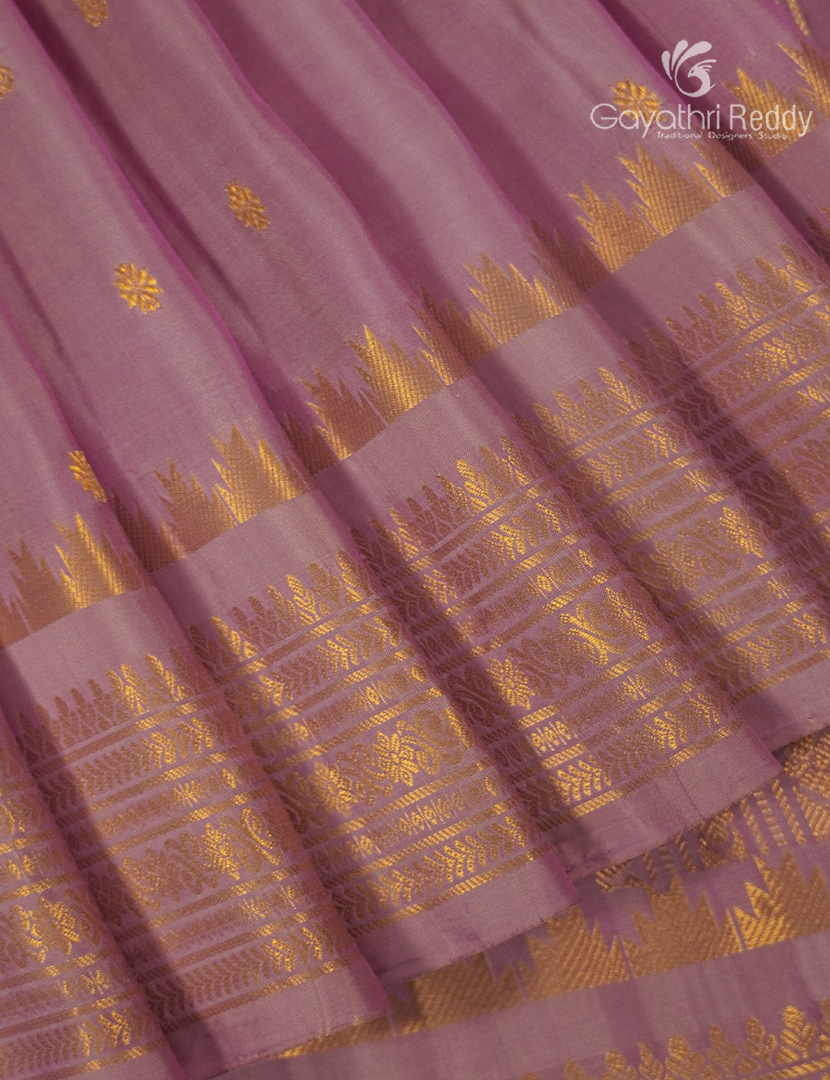 Pure Gadwal Silk Saree in Pastel Onion Pink