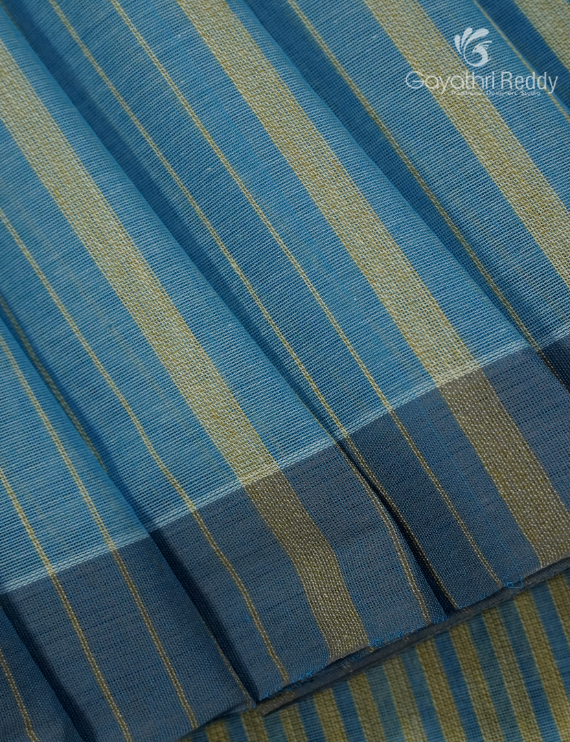 Pure Handloom Cotton Saree in Blue