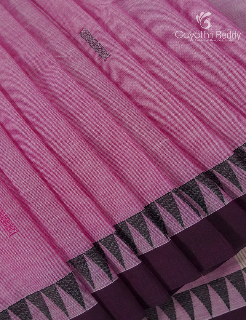 Pure Handloom Cotton Saree in Baby Pink