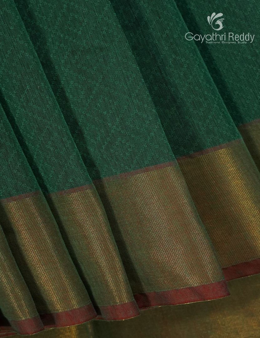 Semi Ikat Sico Saree in Sea Foam Green