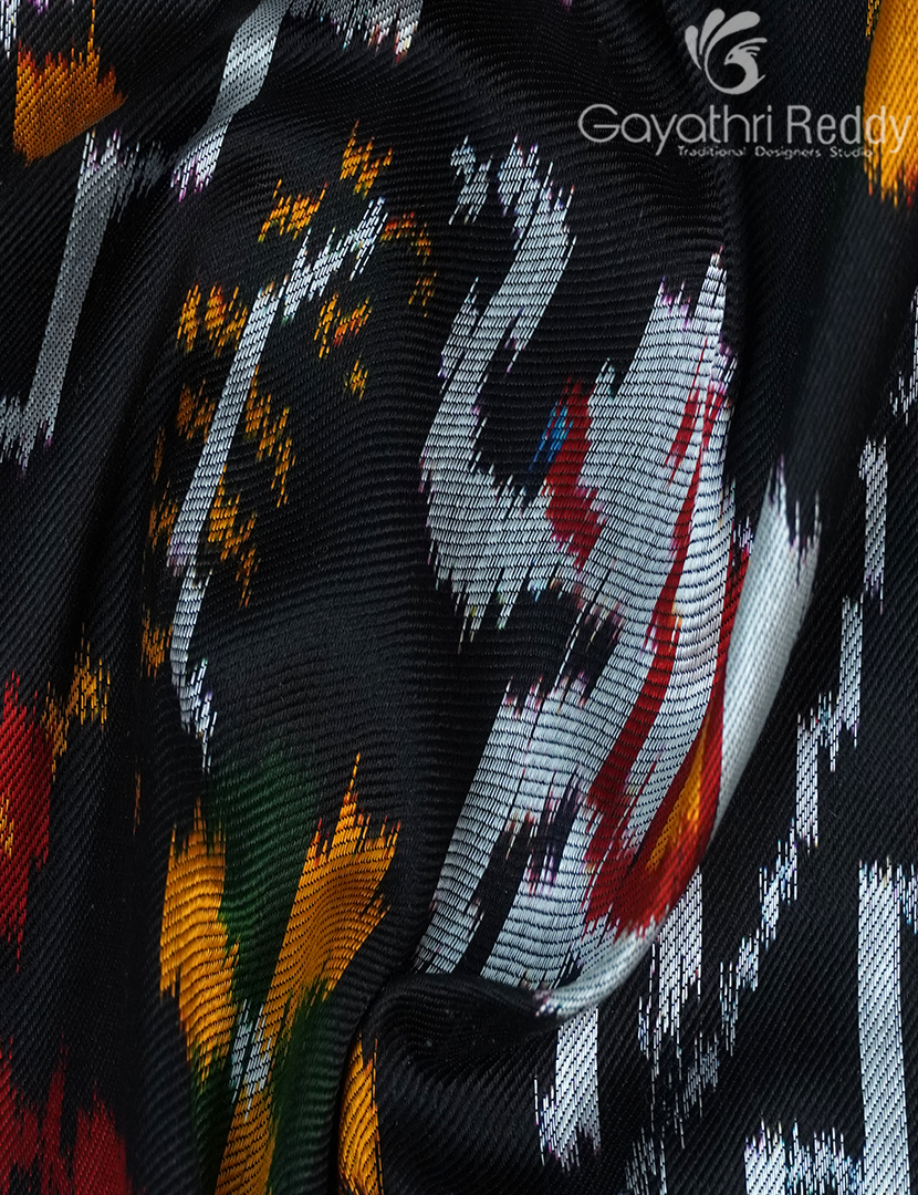 PURE TWILL IKKAT PATTU-IP776