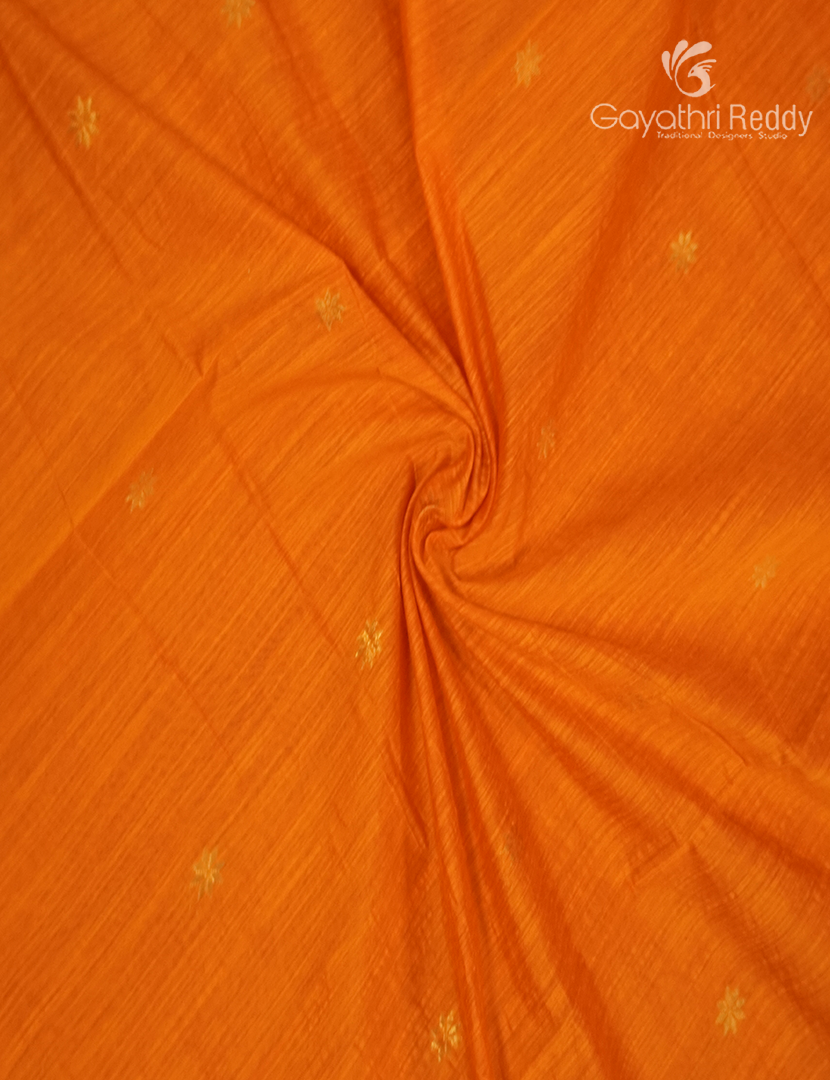 Sico Saree in Tangarine and Deep Brown
