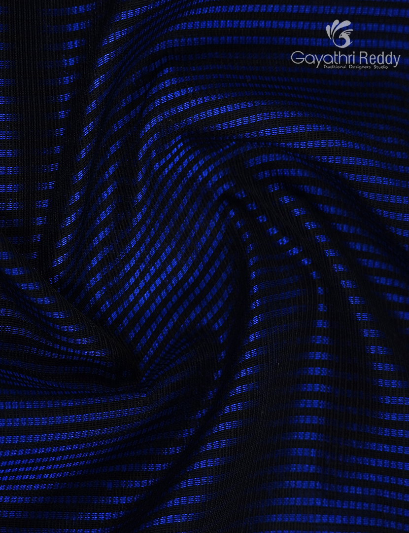 Pure Chanderi Sico Saree in Deep Navy Blue