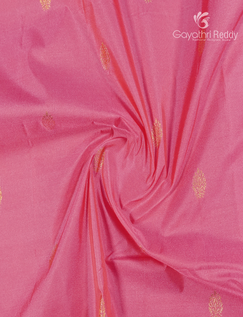 Semi Kanchipuram Silk Saree in Baby Pink and Deep Navy Blue