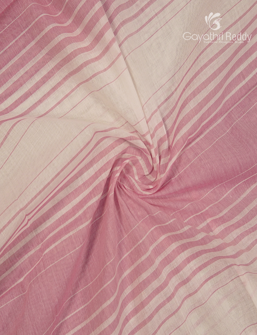 Pure Kanchi Cotton Saree in Cream and Baby Pink