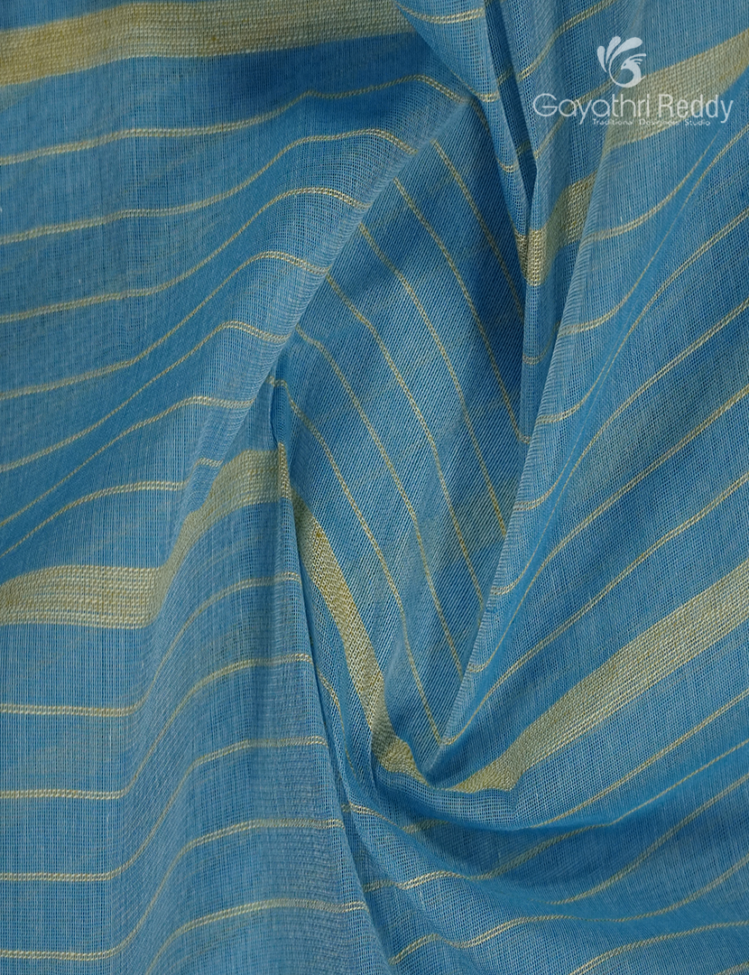 Pure Handloom Cotton Saree in Blue