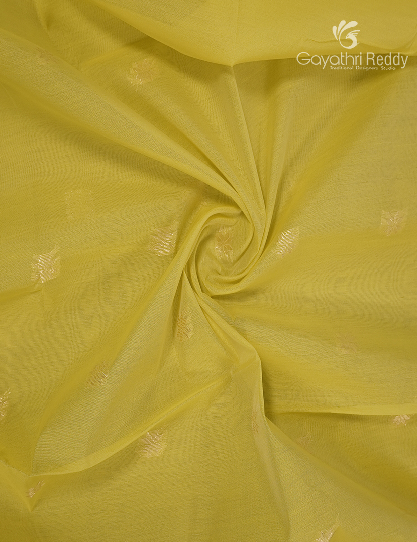 Kanchipuram Sico Saree in Lime Yellow and Sky Blue
