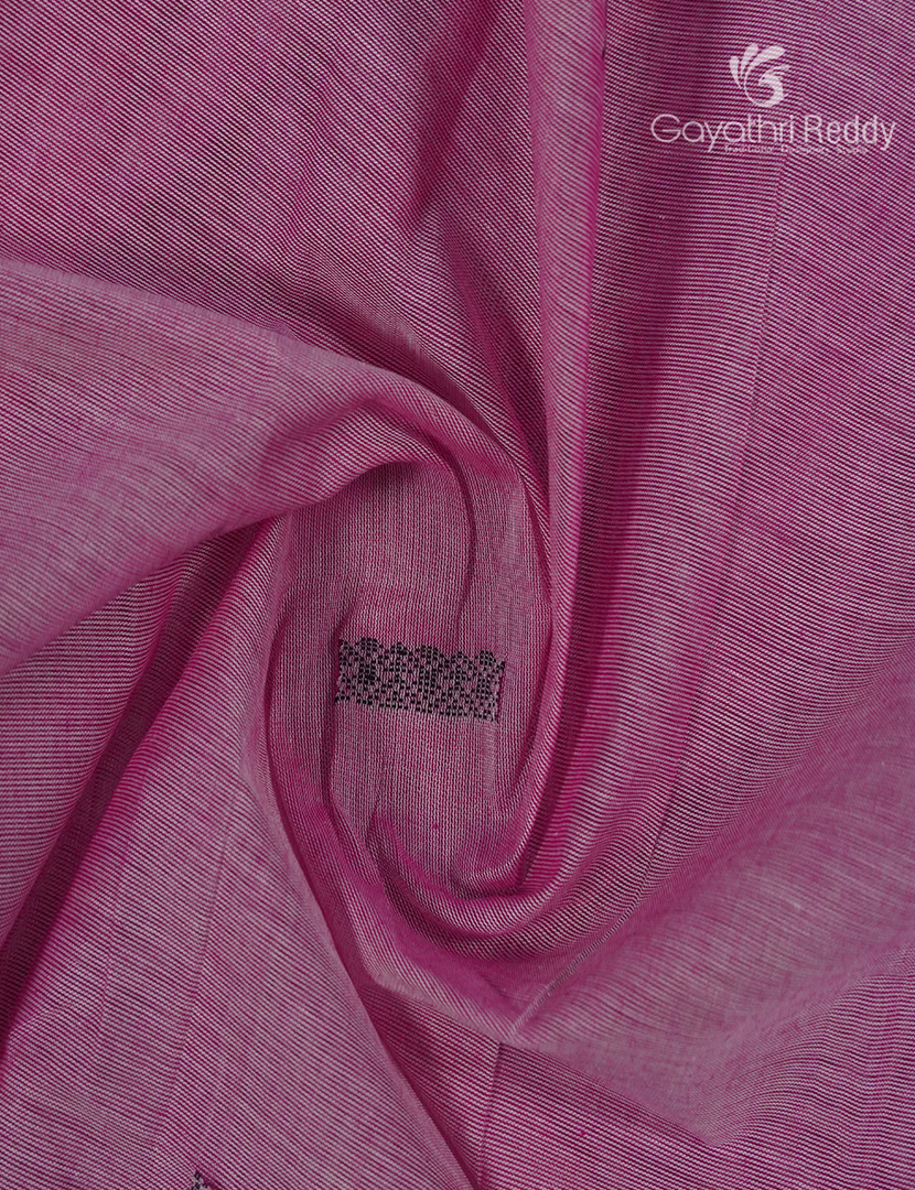 Pure Handloom Cotton Saree in Baby Pink