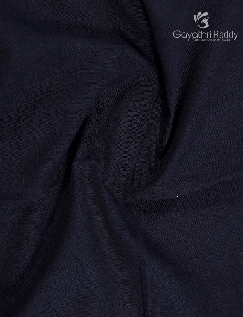Jamdani Cotton Saree in Deep Navy Blue