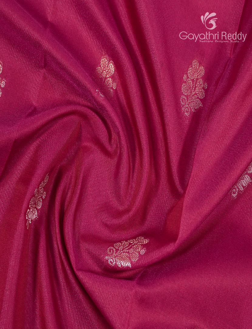 Semi Kanchipuram Art Silk Saree in Rani Pink