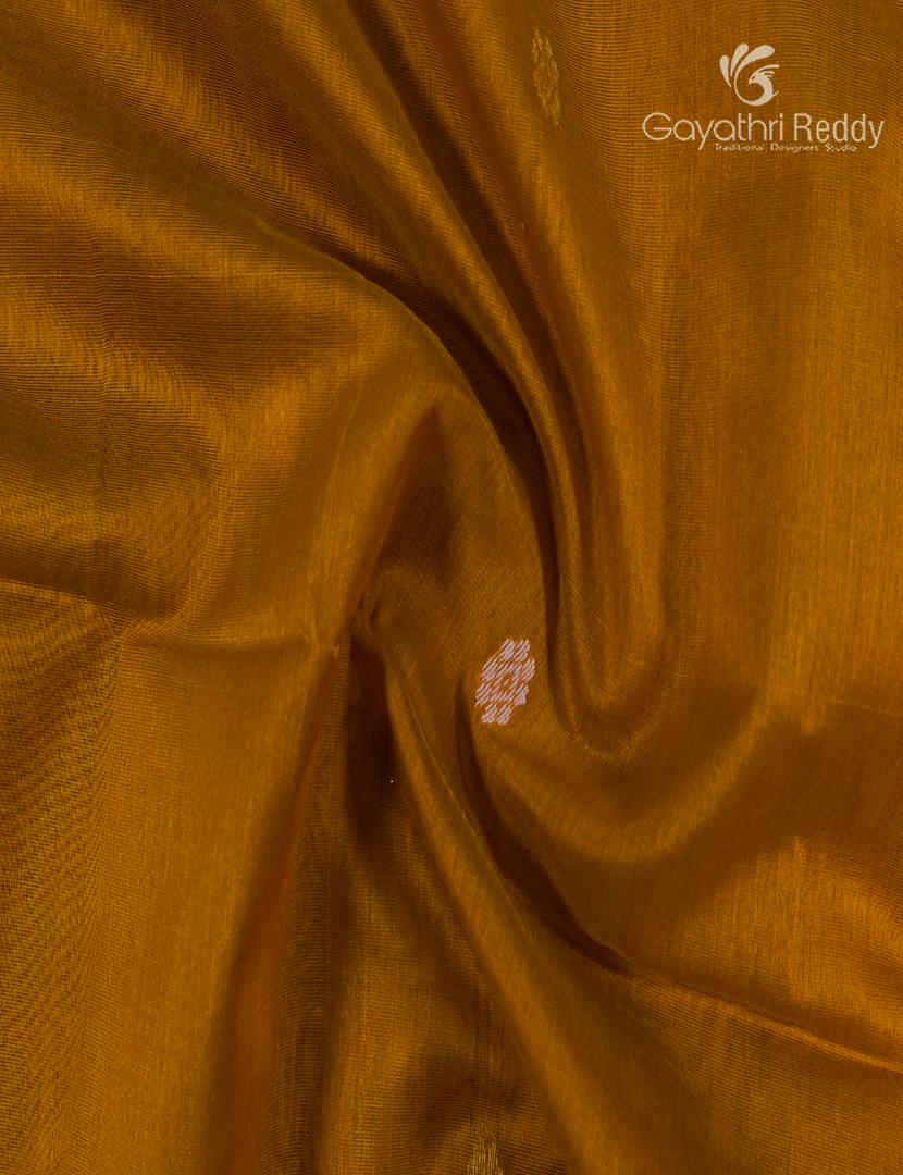 Pure Chanderi Sico Saree in Deep Mustard and Powder Pink