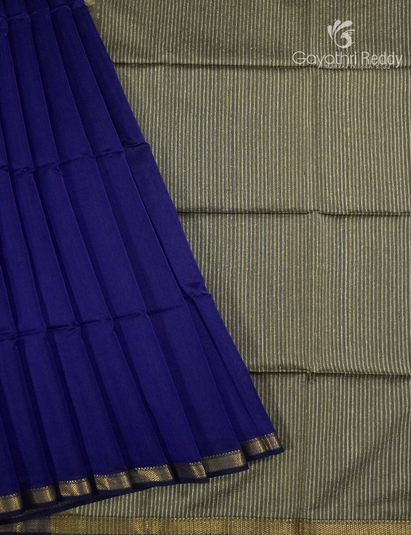 Pure Chanderi Sico Saree in Deep Blue