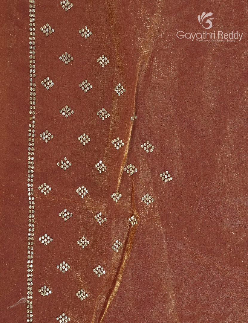 Organza Fancy Saree in Coral